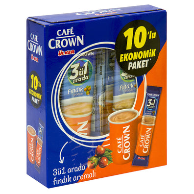 Cafe Crown 3-in-1 Hazelnut (3'ü 1 Arada Fındıklı) 10 x 18gr